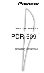 Pioneer PDR-509 Gebruiksaanwijzing