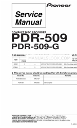 Pioneer PDR-509 Service Manual