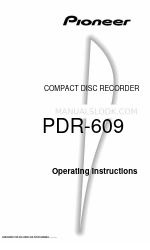 Pioneer PDR-609 Operating Instructions Manual