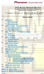 Pioneer Menu Maker Helper Manual de Instruções