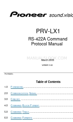 Pioneer PRV-LX1 コマンド・プロトコル・マニュアル