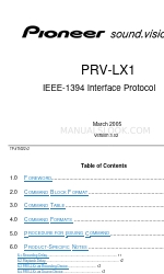 Pioneer PRV-LX1 プロトコル・マニュアル