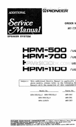 Pioneer HPM-1100 Руководство по эксплуатации