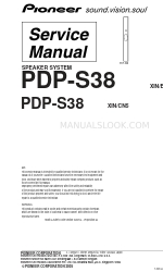 Pioneer PDP-S38 XIN/CN5 Manuel d'entretien