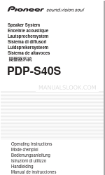 Pioneer PDP-S40S Руководство по эксплуатации