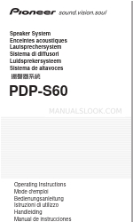 Pioneer PDP-S60 Operating Instructions Manual