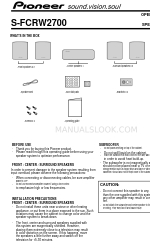 Pioneer S-FCRW2700 XTW/UC Manual de instrucciones