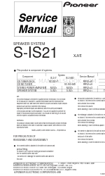 Pioneer S-IS21 XJI/E Manuel d'entretien