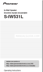 Pioneer S-IW531L - In-Wall Left Center Right Pivoting Soft Dome Tweeter Speaker Manual de instrucciones