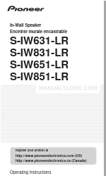 Pioneer S-IW631-LR - In-Wall Left And Right Pivoting Soft Dome Tweeter Speaker Manual de Instruções