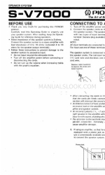 Pioneer S-V7000 Operating Manual