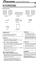 Pioneer SFCRW2500 - Surround Sound Speaker 운영 매뉴얼