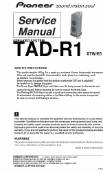 Pioneer TAD-R1/XTW/E5 서비스 매뉴얼