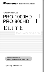 Pioneer Elite PRO-1000HDI Gebruiksaanwijzing