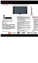 Pioneer HIGH DEFINITION PLASMA TELEVISION PRO1130HD Spezifikationen