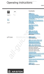 Ariston LFT 216 Operating Instructions Manual