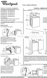 Whirlpool Cabrio WTW5700XW Informasi Dimensi