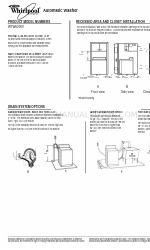 Whirlpool Cabrio,- WTW6200V Dimensões e informações de instalação