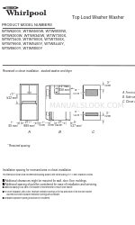 Whirlpool Cabrio,- WTW6200V Manual de dimensões