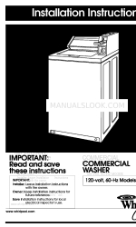 Whirlpool CAM2752TQ - COMMCL WSHR 2SP 3CYC WH DIG D Manual de instrucciones de instalación