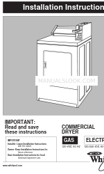 Whirlpool WASHER Handleiding voor installatie-instructies