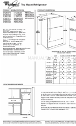 Whirlpool  W8TXNWFWT Manuel des dimensions