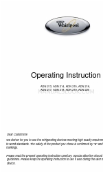 Whirlpool ADN 214 Operating Instructions Manual