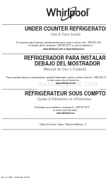 Whirlpool WUR50X24HZ Manual de utilização e cuidados