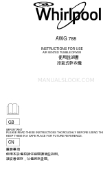 Whirlpool AWG 788 Instructions For Use Manual