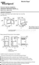 Whirlpool Cabrio WED5600X Handbuch der Abmessungen