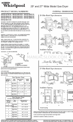 Whirlpool Cabrio WGD5550X 제품 치수