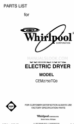 Whirlpool CEM2750TQ0 Lista de piezas