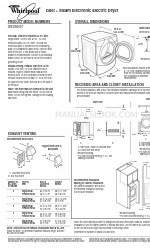 Whirlpool Duet WED9600T Dimensões e informações de instalação