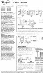 Whirlpool WGD5600V Dimensi dan Informasi Instalasi