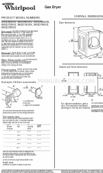 Whirlpool WGD7800X Product Dimensions