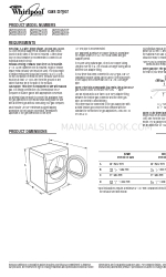 Whirlpool wgd9200s Dimensões e informações de instalação