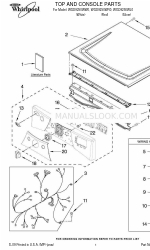 Whirlpool WGD9250WW0 Pièces pour le toit et la console