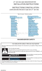 Whirlpool WGT3300SQ - Gas Laundry Center Manuale di istruzioni per l'installazione