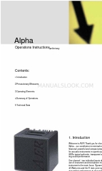 AER Alpha Operation Instructions Manual