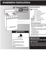 Whirlpool 36'' Freestanding Gas Range Manuel d'instructions d'installation