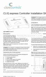 Clare Controls CLIQ.express Hoja de instalación