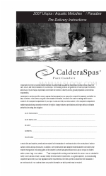 CalderaSpas Aquatic Melodies Instructies voor levering