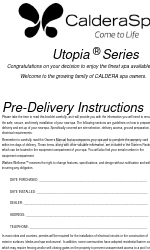 CalderaSpas CalderaSpas Utopia Series Instrucciones previas a la entrega