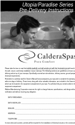 CalderaSpas Paradise Series Moorea Instruções de pré-entrega