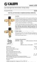 CALEFFI 523160A Manual de instalação e colocação em funcionamento