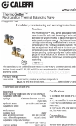 CALEFFI ThermoSetter 116010 Інструкції з монтажу, введення в експлуатацію та обслуговування