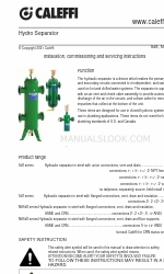 CALEFFI 548 Series 설치, 시운전 및 서비스 지침