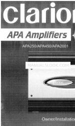 Clarion APA2001  APA2001 APA2001 オーナーズ＆インストレーション・マニュアル