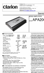 Clarion APA2001  APA2001 APA2001 サービスマニュアル