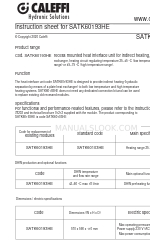CALEFFI SATK60 Series Instructieblad